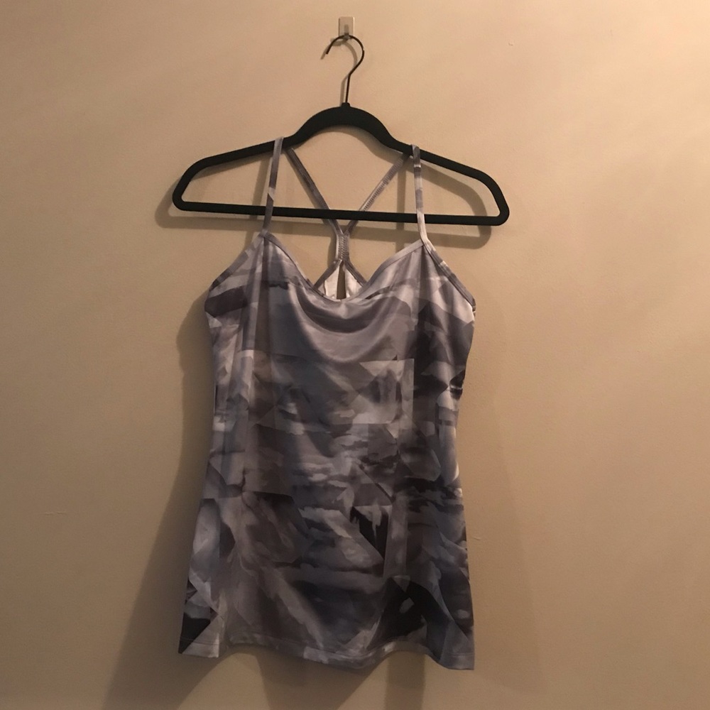 Lucy Tank Top, Womens L, Gray/white.